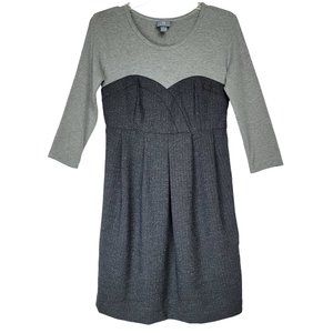 Rabbit Rabbit Rabbit Designs Women's 6 Dress Grey Preppy Career 3/4 Sleeve NWOT